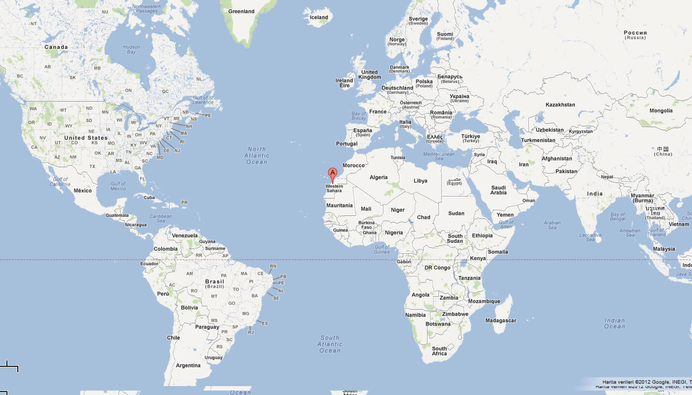 MAP OF WESTERN SAHARA WORL